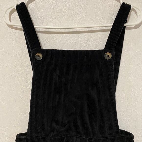 Topshop Black Corduroy Pinafore Overall Dress Size US 6 UK 10 EUR 38 - Picture 6 of 10